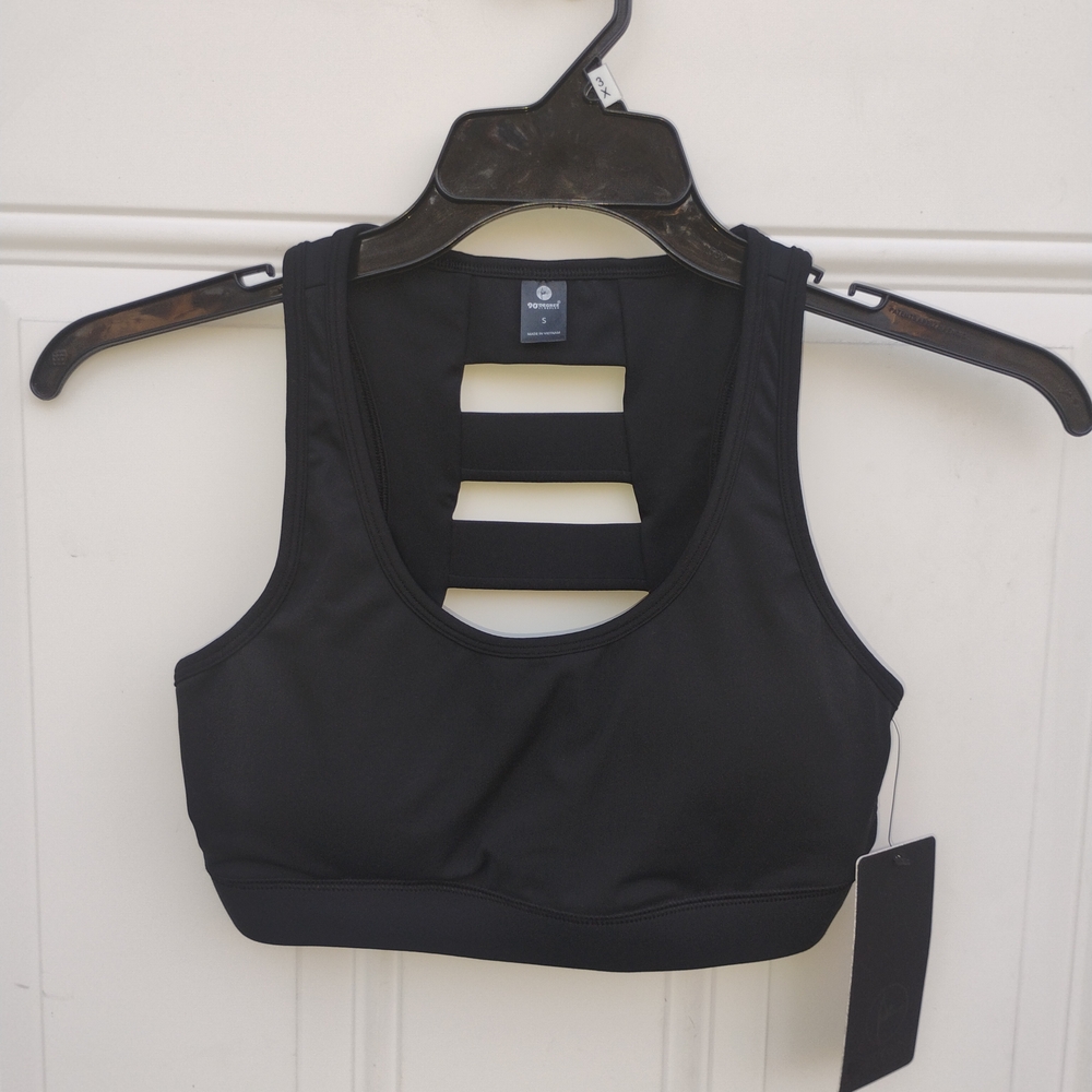 Black Strappy Sports Bra